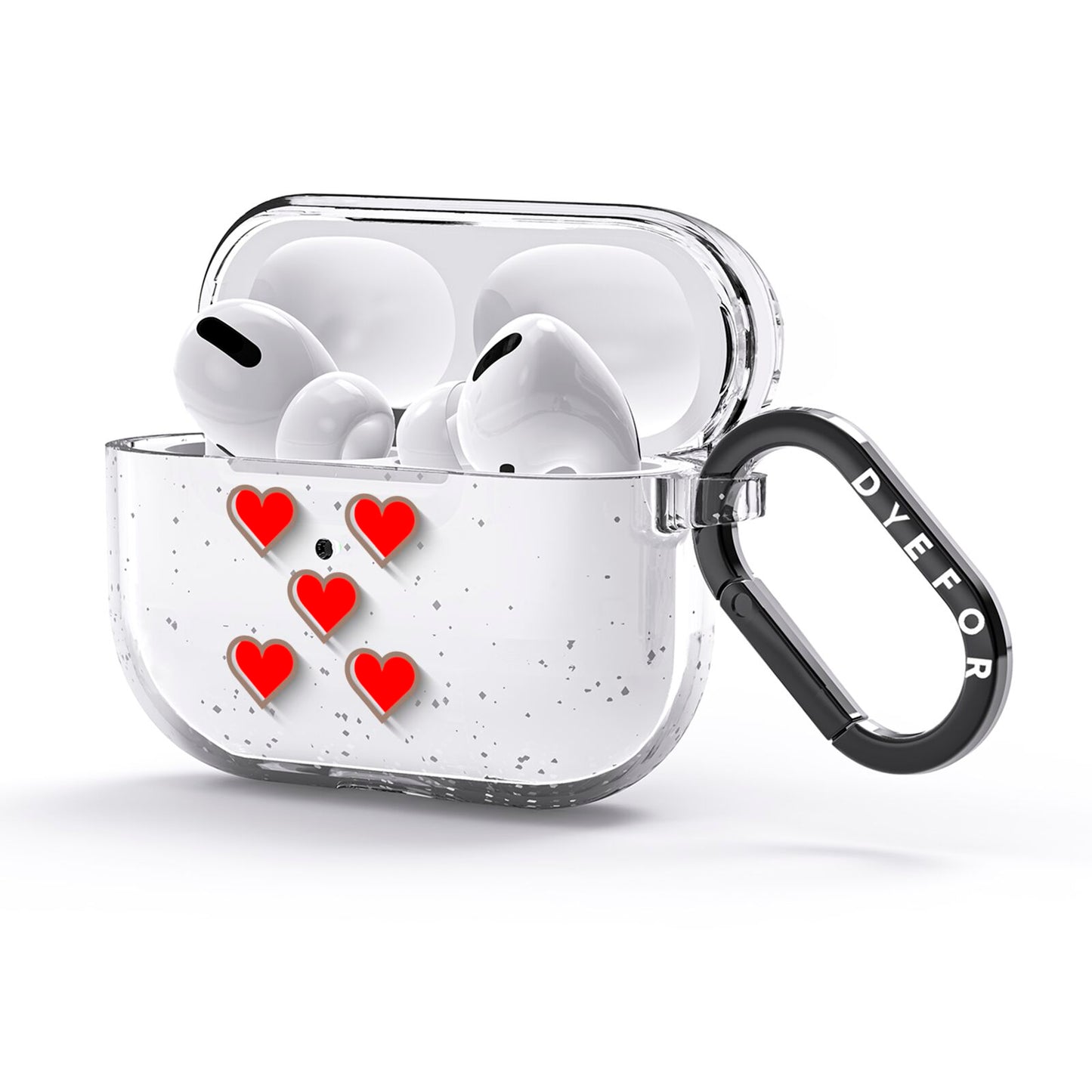 Cute Red Hearts AirPods Glitter Case 3rd Gen Side Image