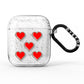 Cute Red Hearts AirPods Glitter Case