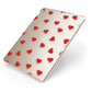 Cute Red Hearts Apple iPad Case on Gold iPad Side View