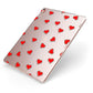Cute Red Hearts Apple iPad Case on Rose Gold iPad Side View