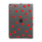 Cute Red Hearts Apple iPad Grey Case