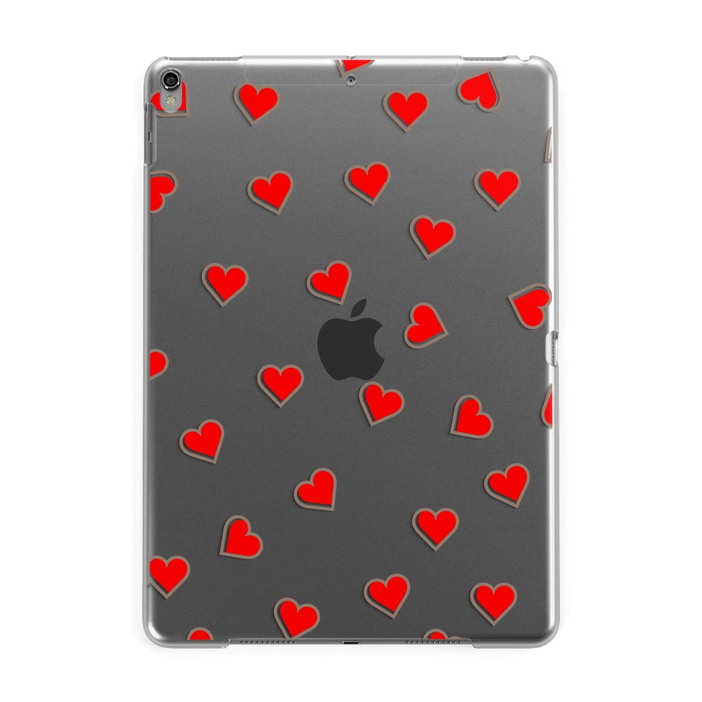 Cute Red Hearts Apple iPad Grey Case