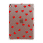 Cute Red Hearts Apple iPad Rose Gold Case
