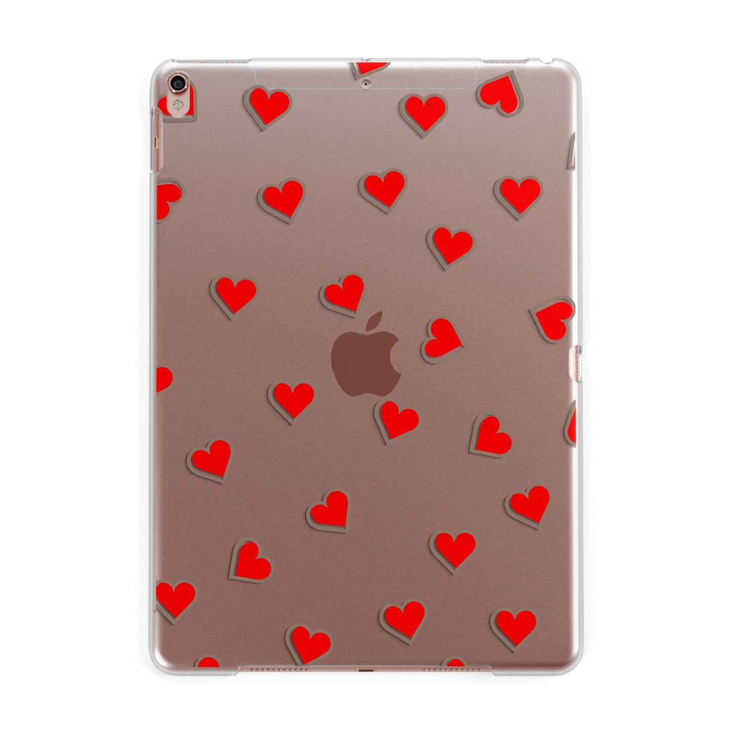 Cute Red Hearts Apple iPad Rose Gold Case