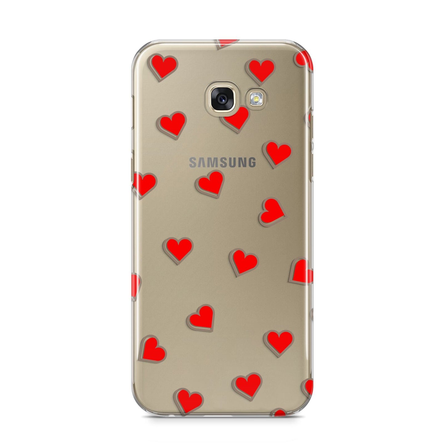 Cute Red Hearts Samsung Galaxy A5 2017 Case on gold phone