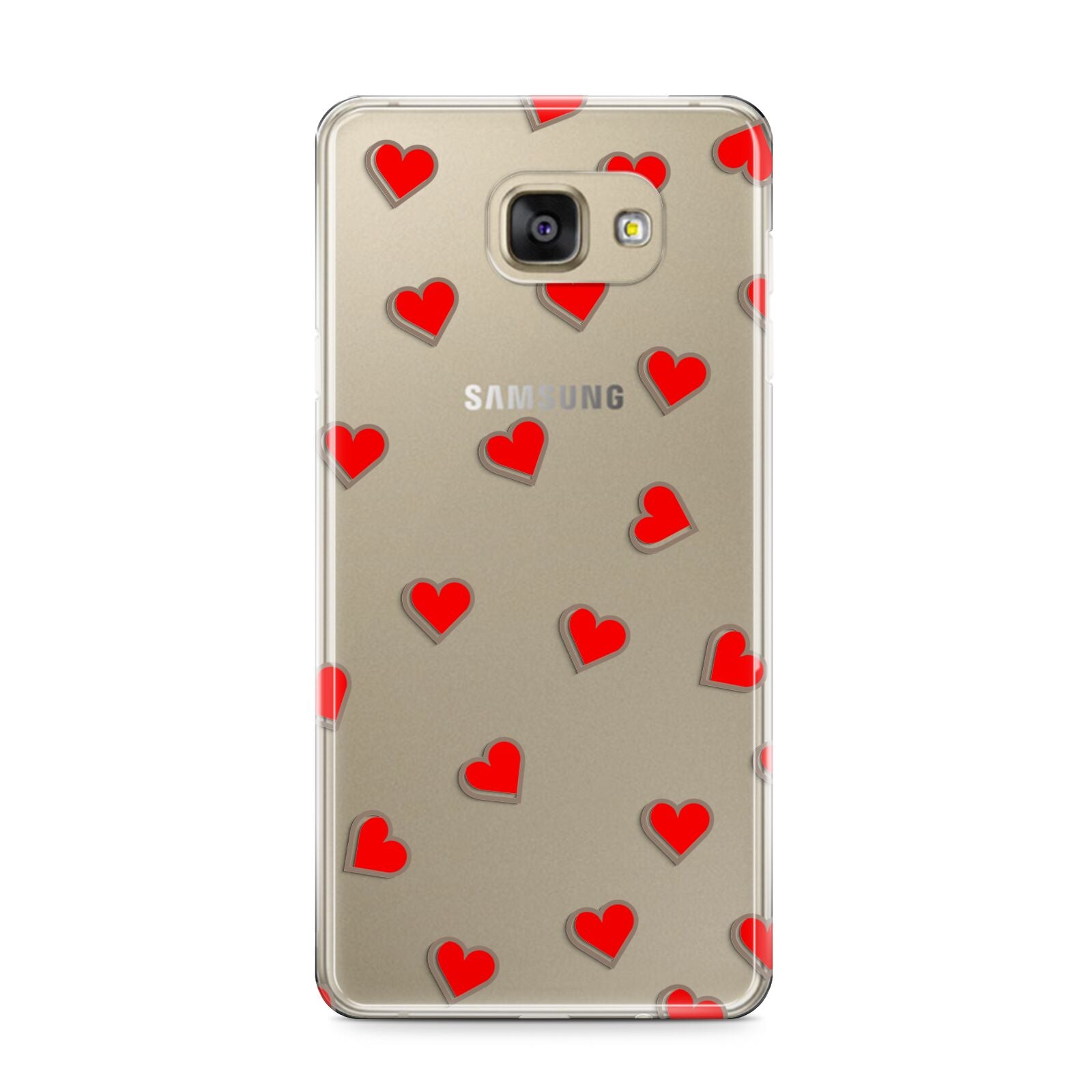Cute Red Hearts Samsung Galaxy A9 2016 Case on gold phone