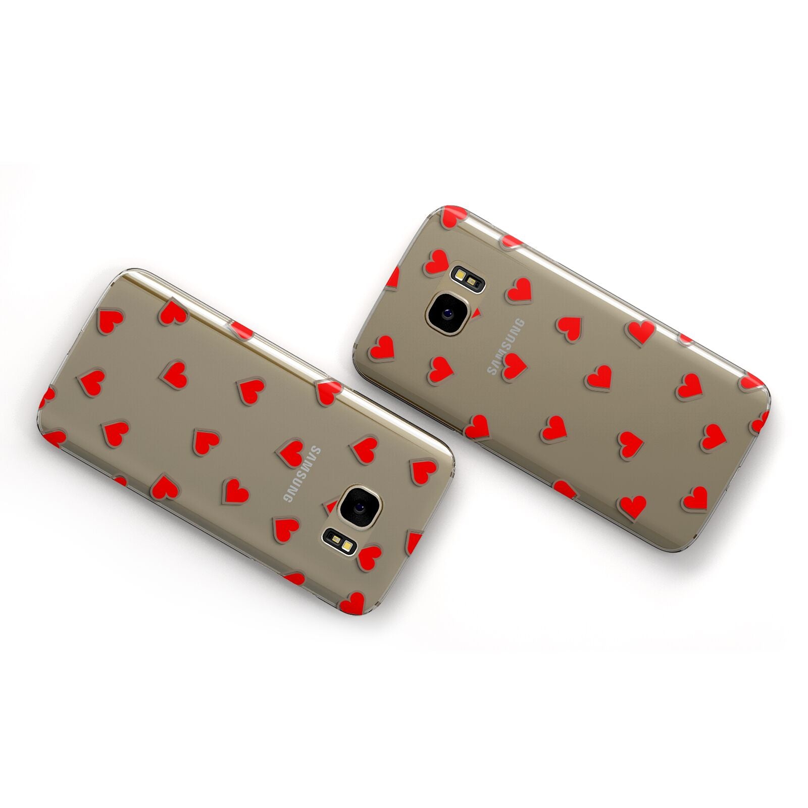 Cute Red Hearts Samsung Galaxy Case Flat Overview
