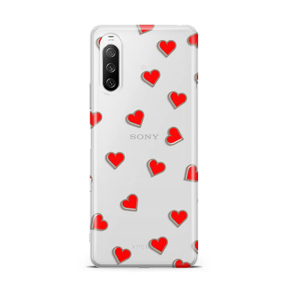 Cute Red Hearts Sony Xperia 10 III Case