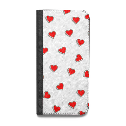 Cute Red Hearts Vegan Leather Flip Samsung Case