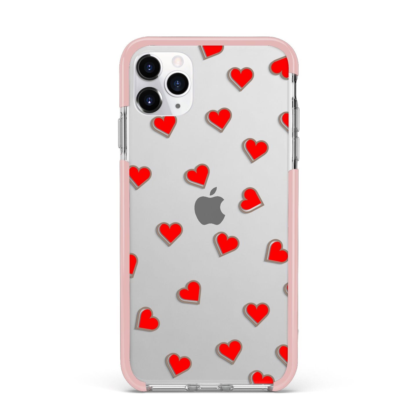 Cute Red Hearts iPhone 11 Pro Max Impact Pink Edge Case
