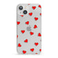 Cute Red Hearts iPhone 13 Clear Bumper Case