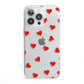 Cute Red Hearts iPhone 13 Pro Clear Bumper Case