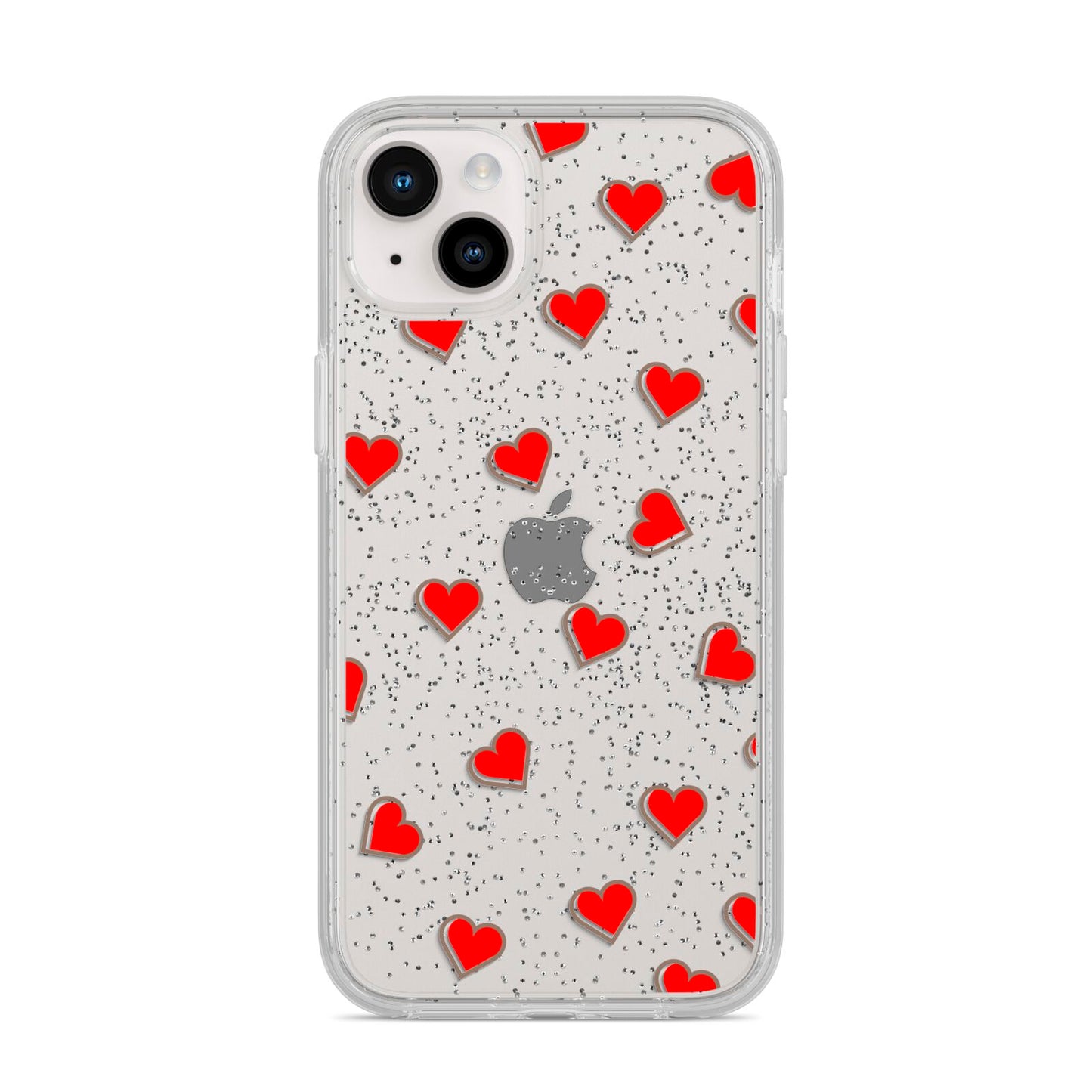 Cute Red Hearts iPhone 14 Plus Glitter Tough Case Starlight