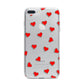 Cute Red Hearts iPhone 7 Plus Bumper Case on Silver iPhone