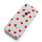 Cute Red Hearts iPhone 8 Bumper Case on Silver iPhone Alternative Image
