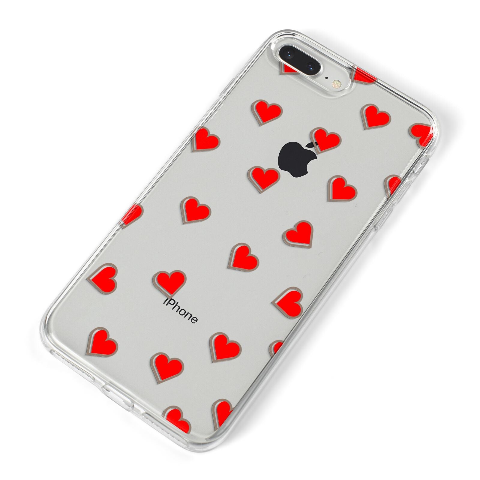 Cute Red Hearts iPhone 8 Plus Bumper Case on Silver iPhone Alternative Image