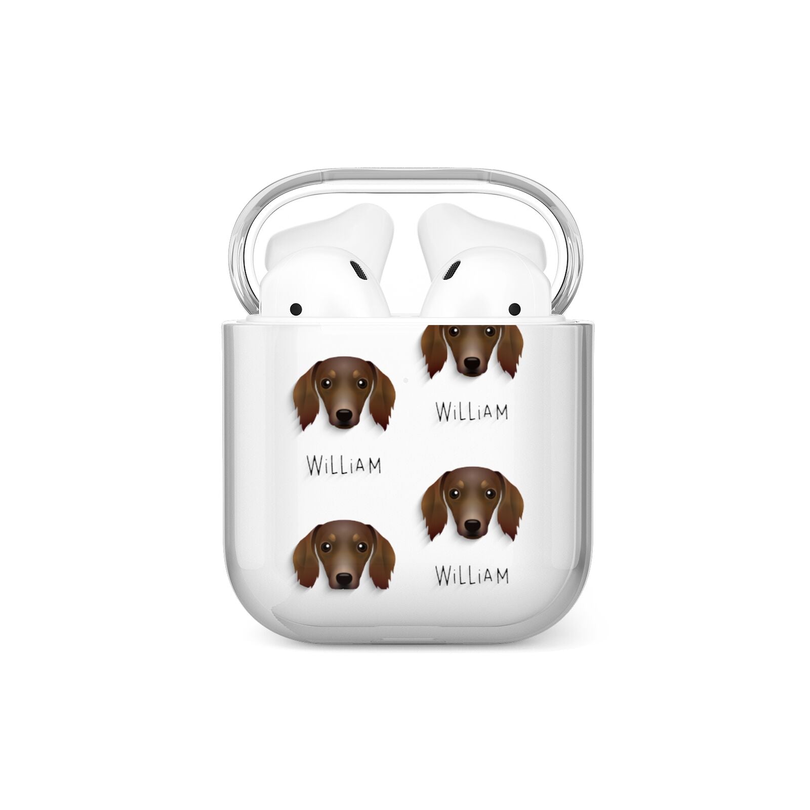 Dachshund Icon with Name AirPods Case