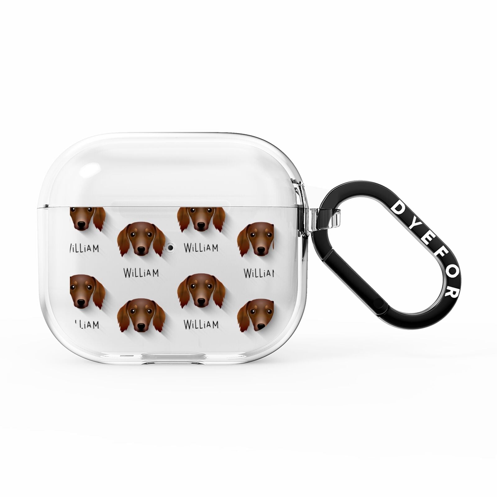 Dachshund Icon with Name AirPods Clear Case 3rd Gen