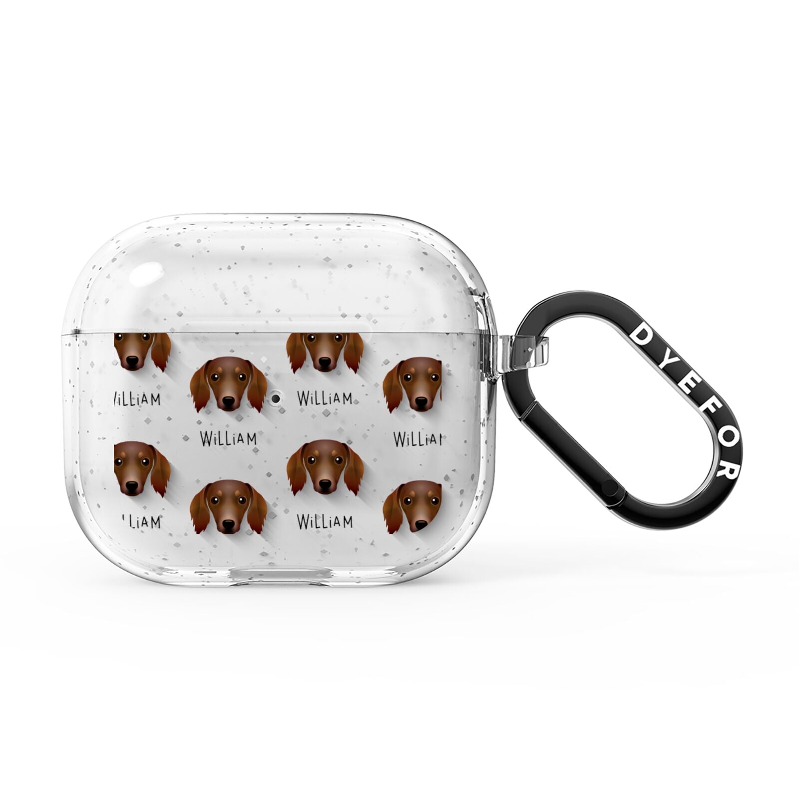 Dachshund Icon with Name AirPods Glitter Case 3rd Gen