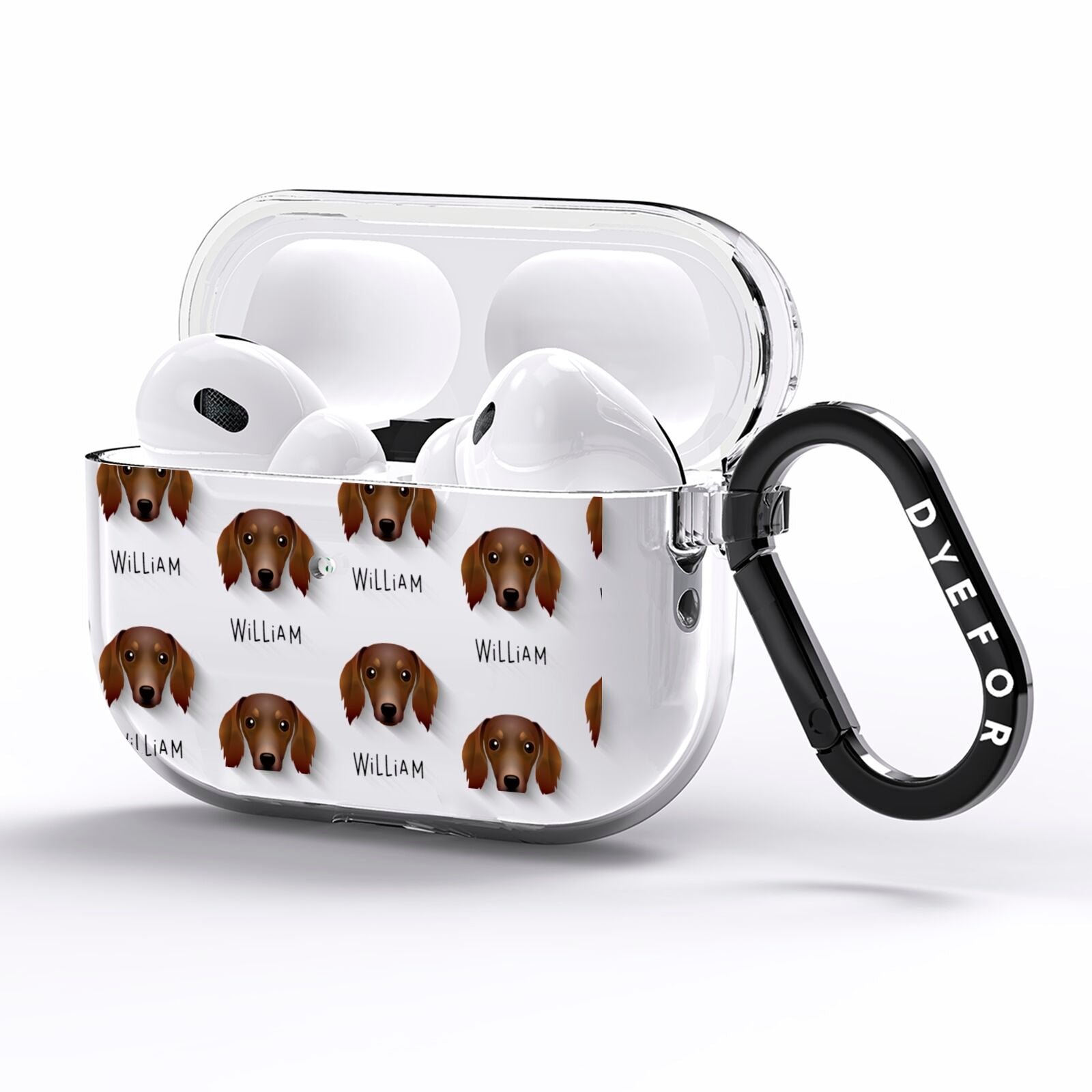 Dachshund Icon with Name AirPods Pro Clear Case Side Image