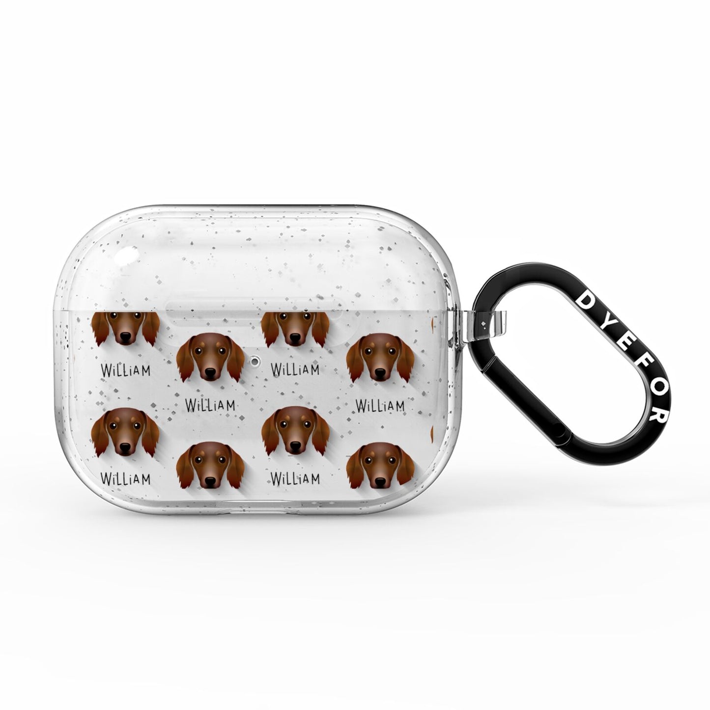 Dachshund Icon with Name AirPods Pro Glitter Case