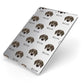 Dachshund Icon with Name Apple iPad Case on Silver iPad Side View