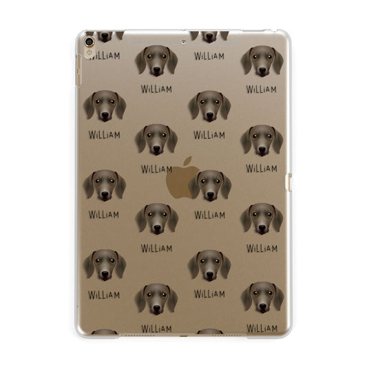 Dachshund Icon with Name Apple iPad Gold Case