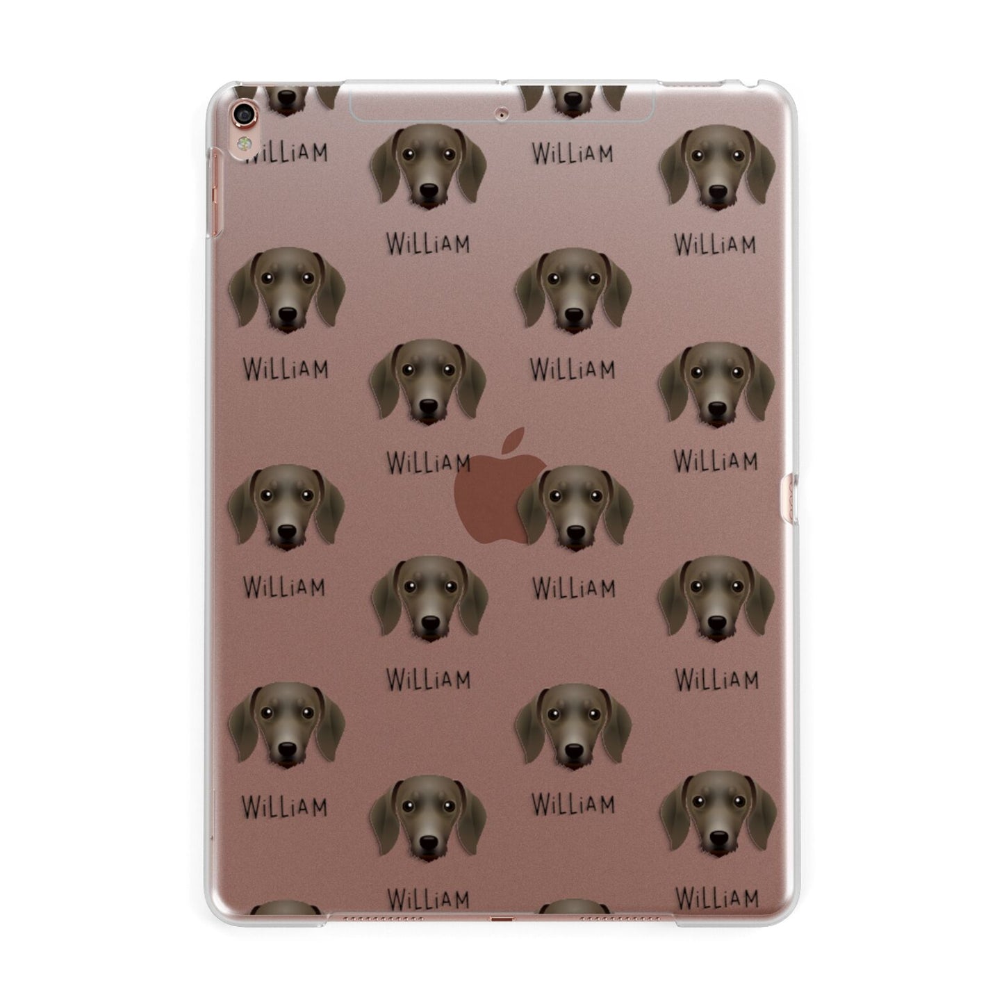 Dachshund Icon with Name Apple iPad Rose Gold Case