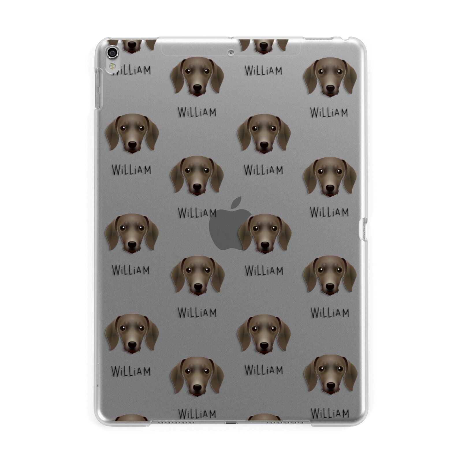 Dachshund Icon with Name Apple iPad Silver Case