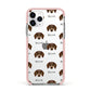 Dachshund Icon with Name Apple iPhone 11 Pro in Silver with Pink Impact Case