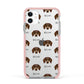 Dachshund Icon with Name Apple iPhone 11 in White with Pink Impact Case