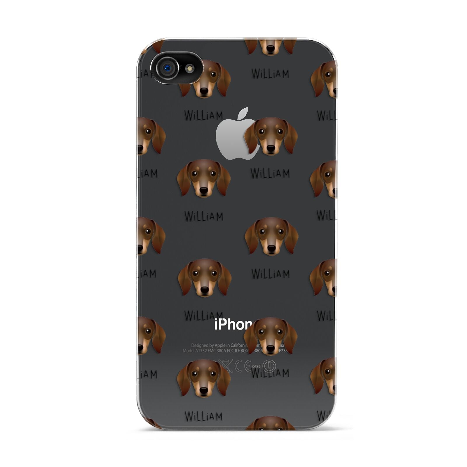 Dachshund Icon with Name Apple iPhone 4s Case