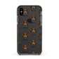 Dachshund Icon with Name Apple iPhone Xs Impact Case Black Edge on Black Phone