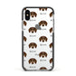 Dachshund Icon with Name Apple iPhone Xs Impact Case Black Edge on Silver Phone