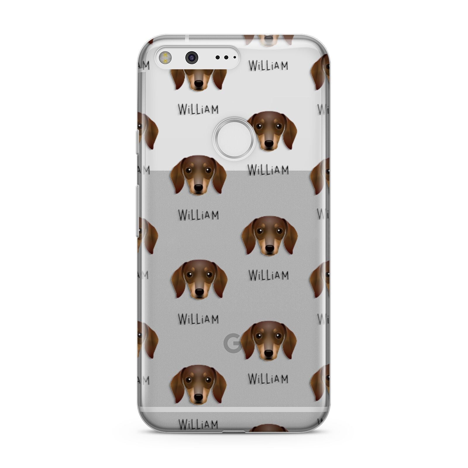 Dachshund Icon with Name Google Pixel Case