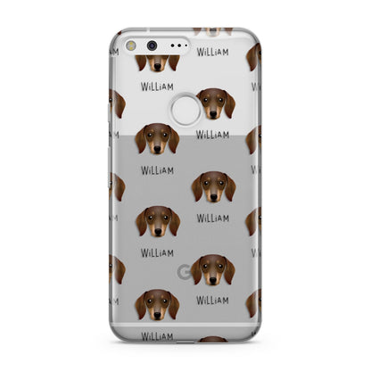 Dachshund Icon with Name Google Pixel Case