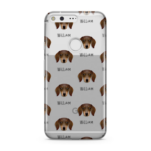 Dachshund Icon with Name Google Pixel Case