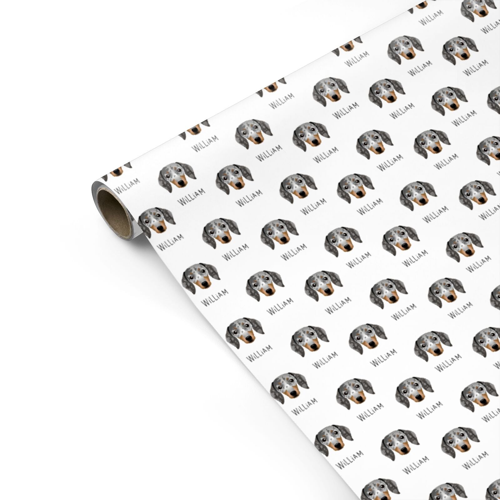 Dachshund Icon with Name Personalised Gift Wrap
