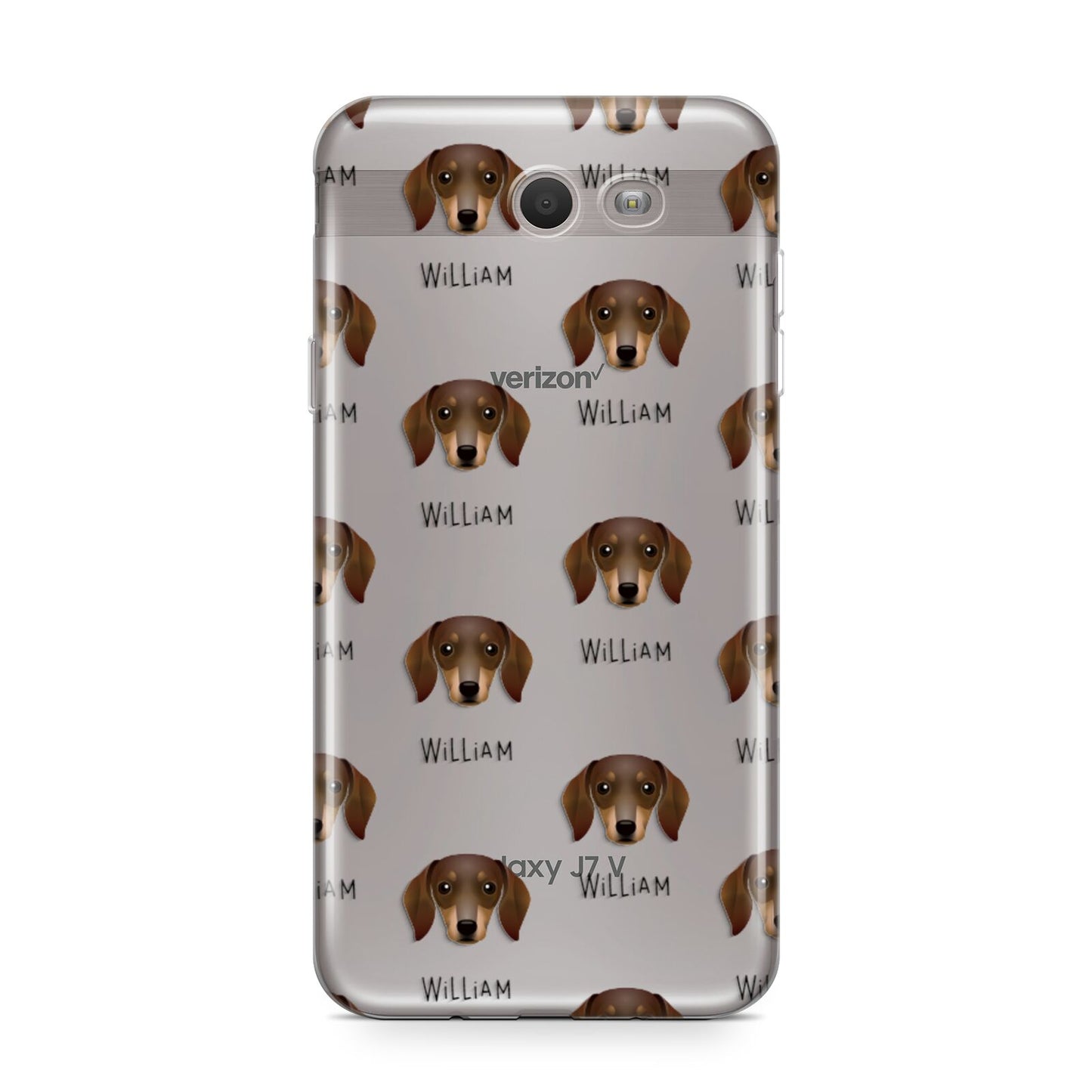 Dachshund Icon with Name Samsung Galaxy J7 2017 Case