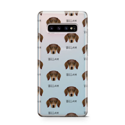 Dachshund Icon with Name Samsung Galaxy S10 Case