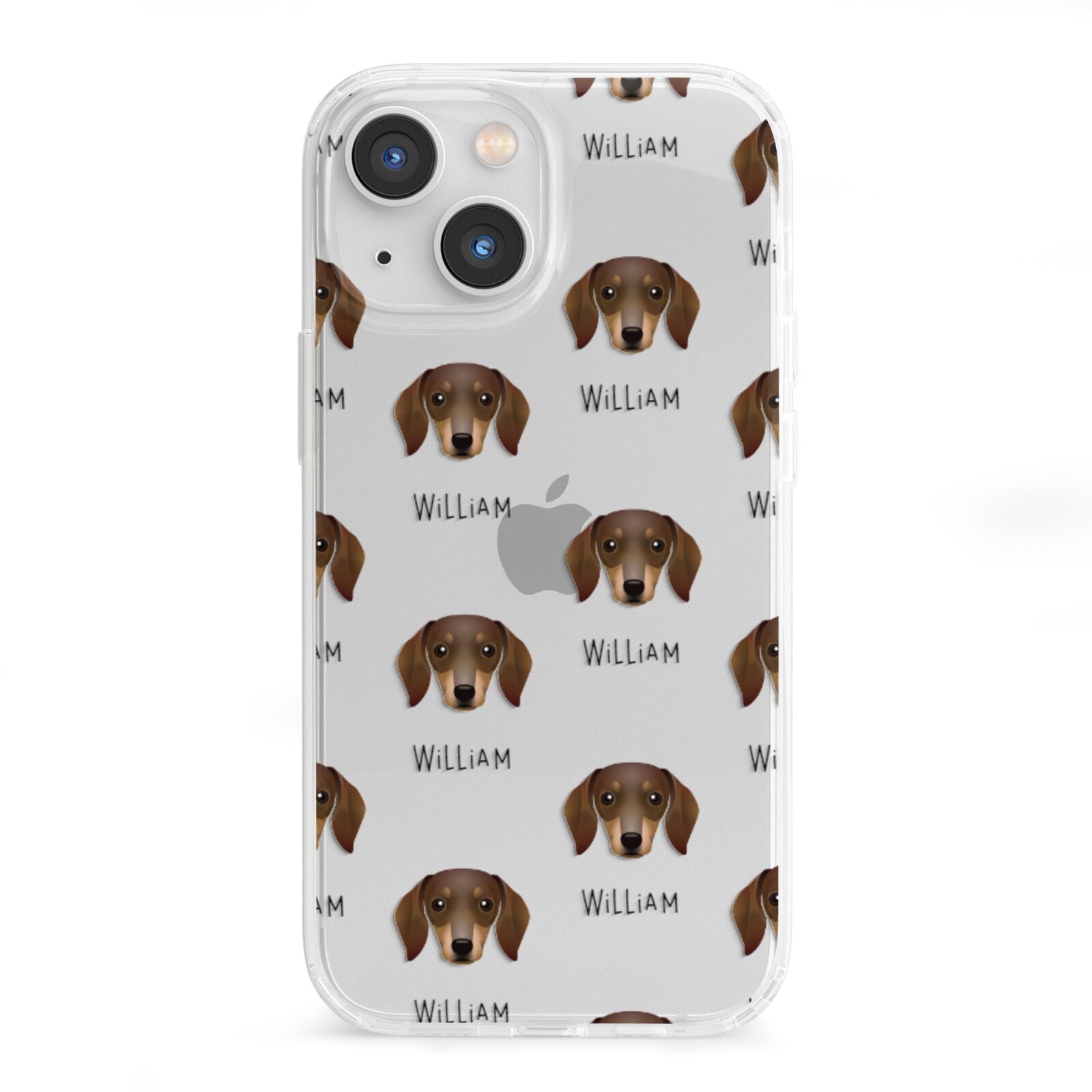 Dachshund Icon with Name iPhone 13 Mini Clear Bumper Case