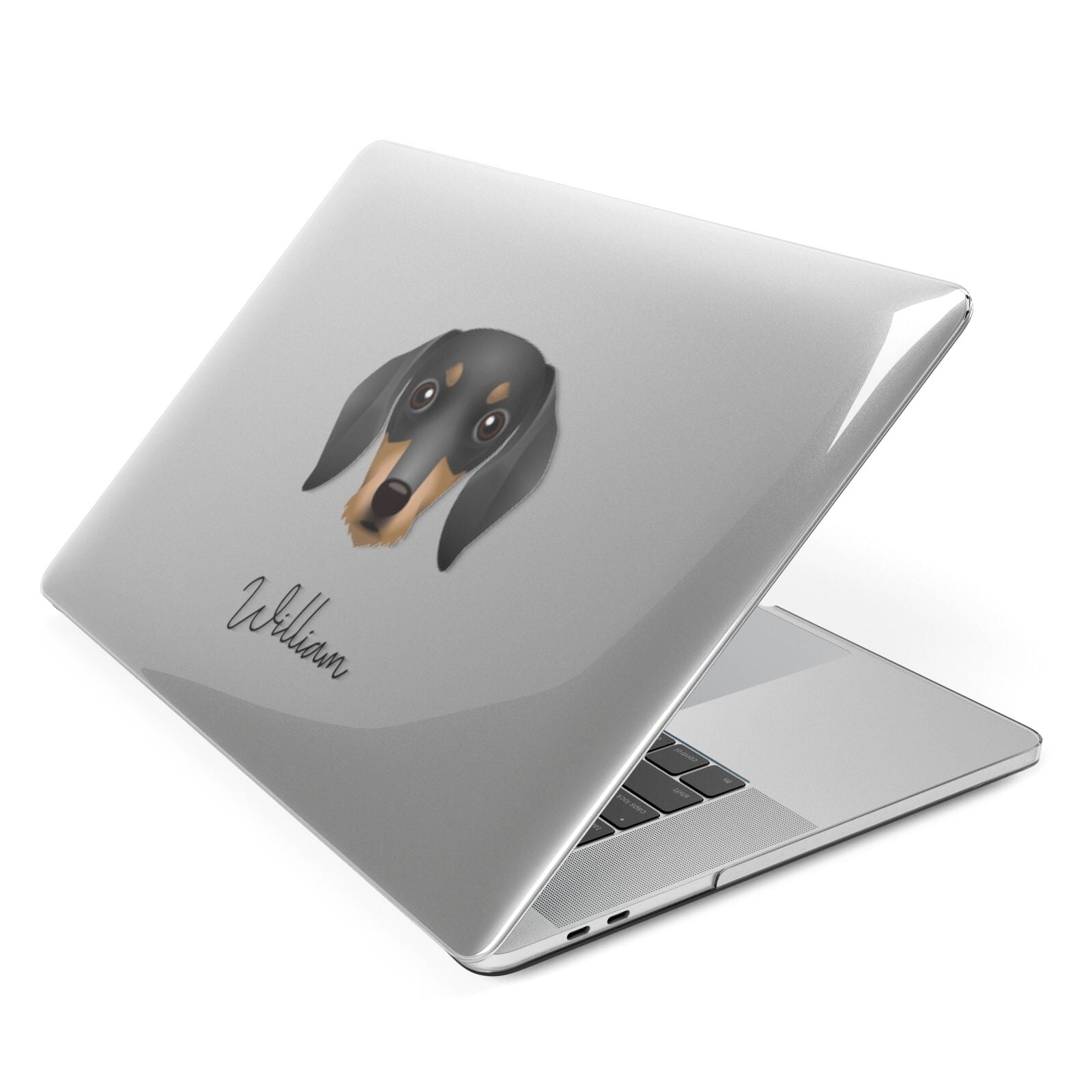 Dachshund Personalised Apple MacBook Case Side View