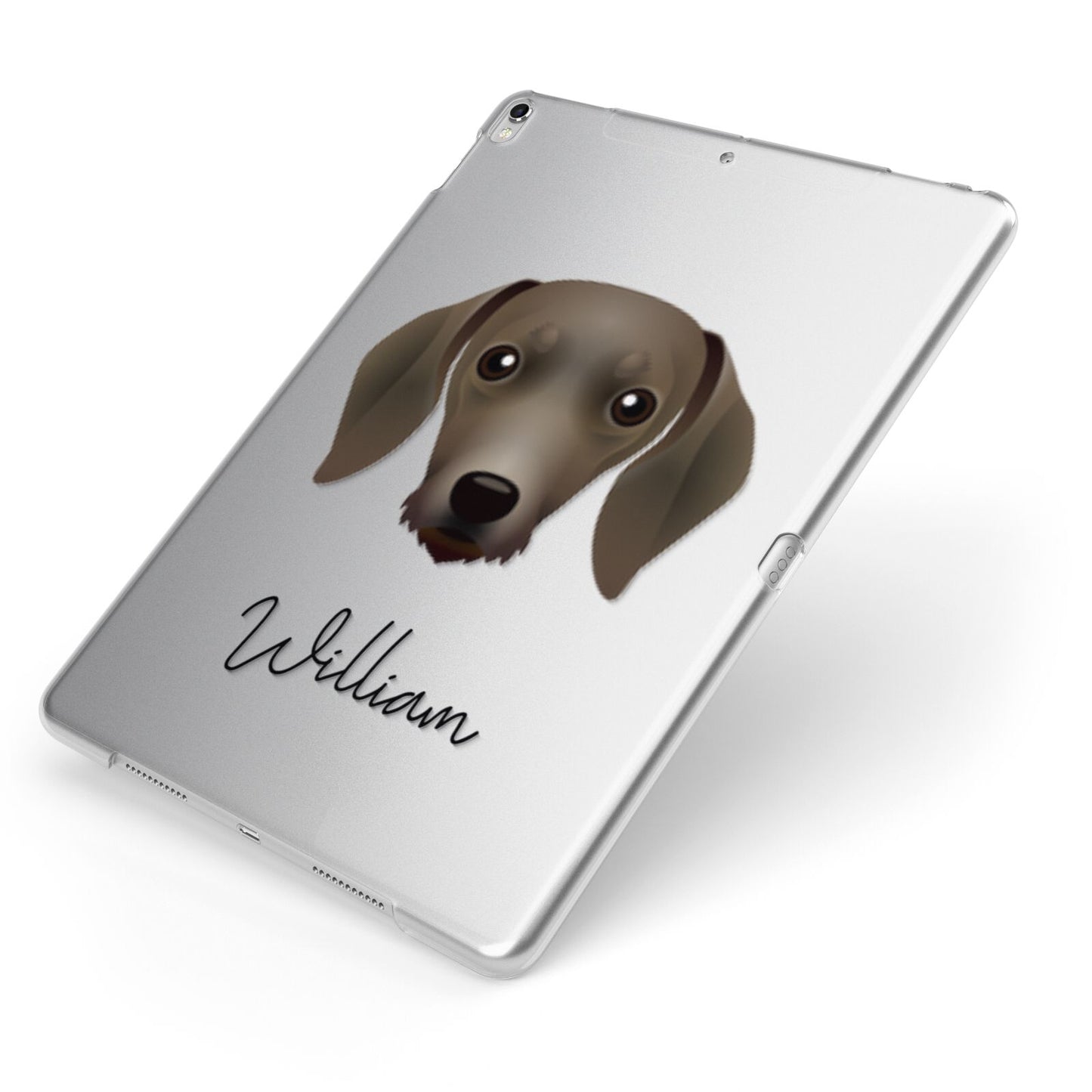 Dachshund Personalised Apple iPad Case on Silver iPad Side View