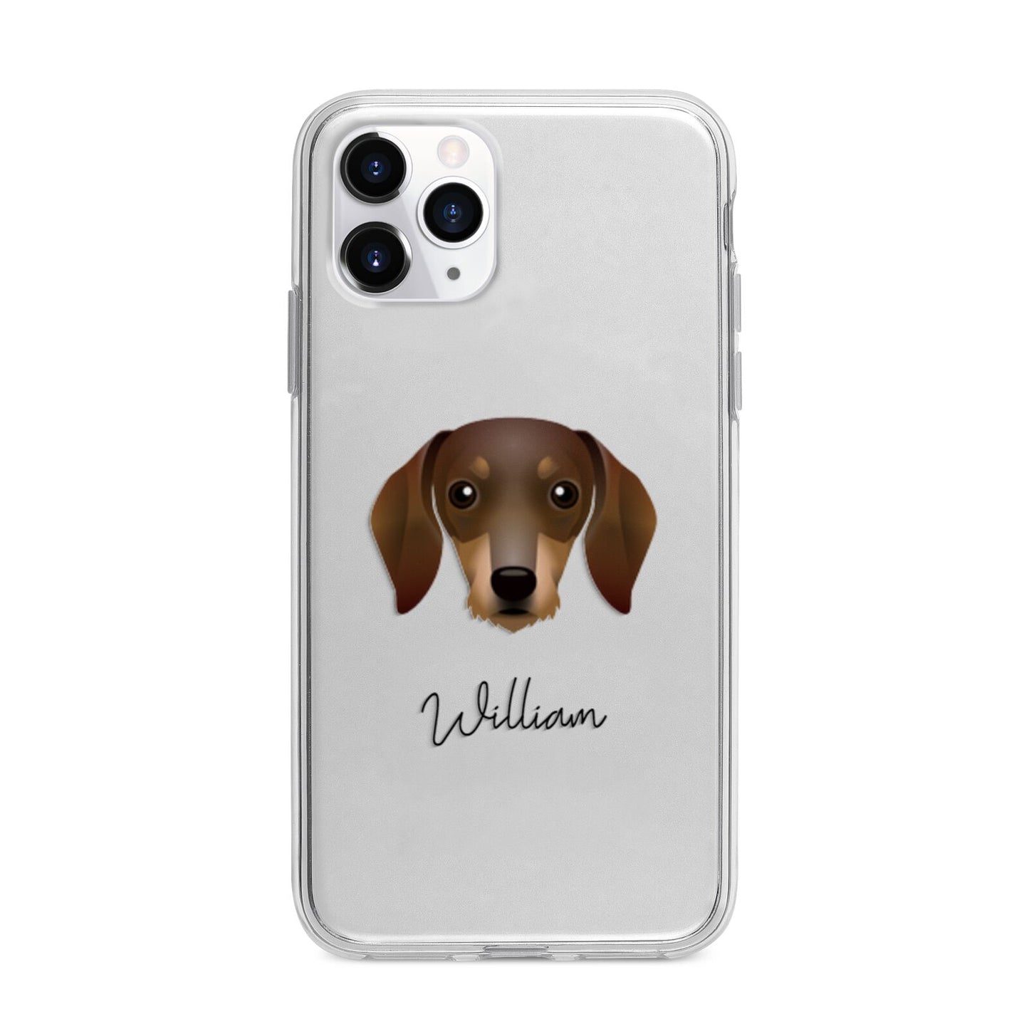 Dachshund Personalised Apple iPhone 11 Pro in Silver with Bumper Case