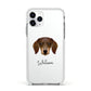 Dachshund Personalised Apple iPhone 11 Pro in Silver with White Impact Case