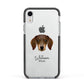 Dachshund Personalised Apple iPhone XR Impact Case Black Edge on Silver Phone