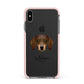 Dachshund Personalised Apple iPhone Xs Max Impact Case Pink Edge on Black Phone