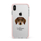 Dachshund Personalised Apple iPhone Xs Max Impact Case Pink Edge on Silver Phone
