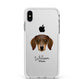 Dachshund Personalised Apple iPhone Xs Max Impact Case White Edge on Silver Phone
