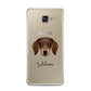 Dachshund Personalised Samsung Galaxy A3 2016 Case on gold phone